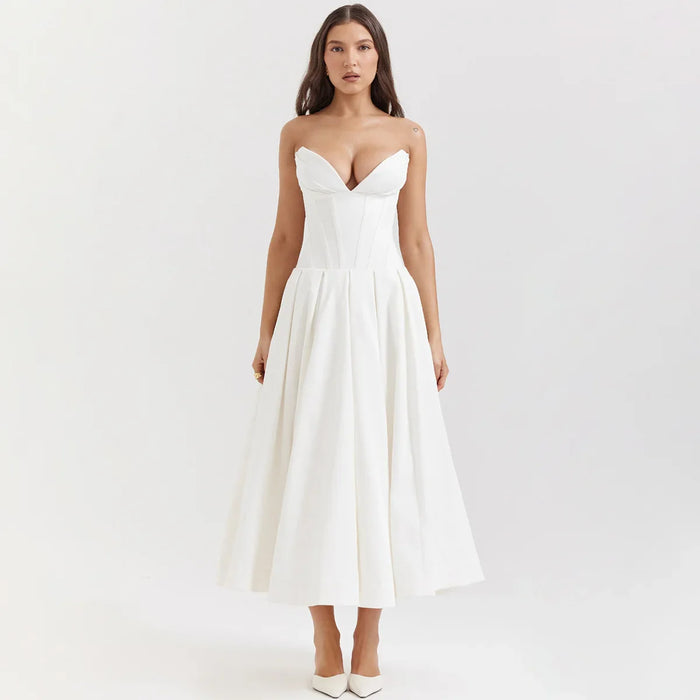 Vestido Tomara Que Caiga Decote V Zara